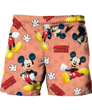 Fun Mickey Mouse Men'S Swim Shorts – Vibrant Cartoon Print Beachwear