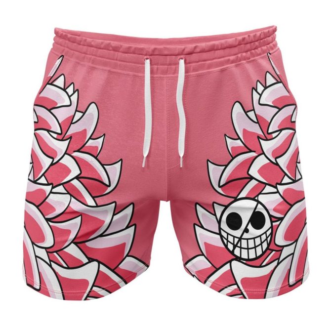 Men'S Pink Floral Skull Swim Shorts - Trendy Summer Beachwear