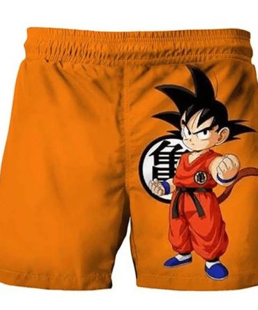 Kids’ Anime Hero Swim Trunks - Vibrant Orange Beachwear For Boys