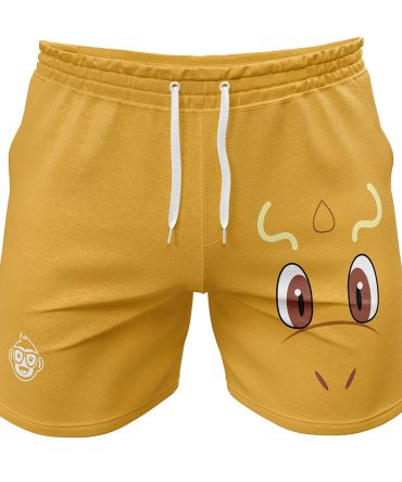 Fun Cartoon Dragon Face Yellow Men'S Shorts - Comfy, Stylish Summer Wear