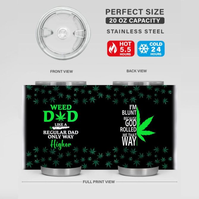 Funny Weed Dad Travel Mug - Durable, Insulated, Unique Gift For Cannabis Lovers - Image 4