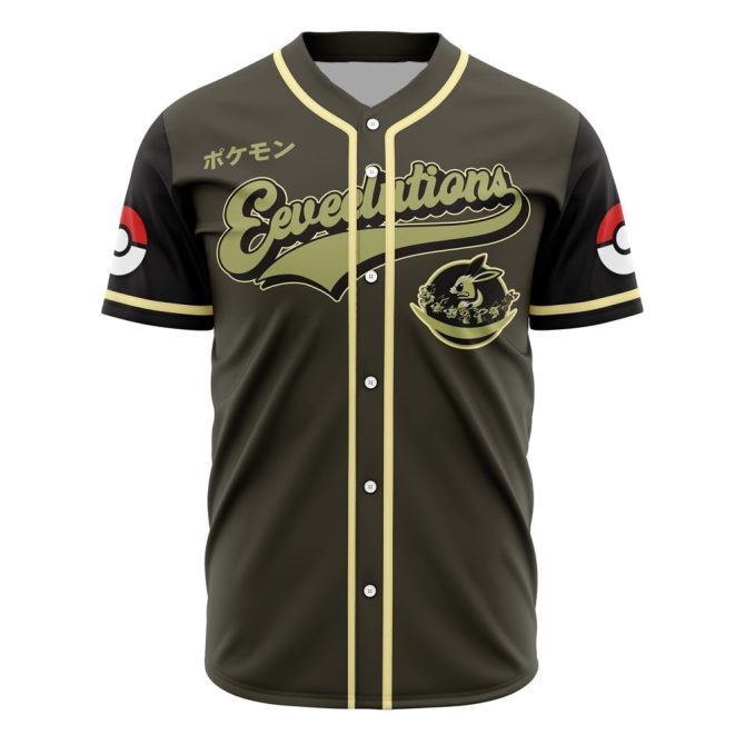 Stylish Pokémon Evolutions Baseball Jersey - Unisex Vintage Design For Fans