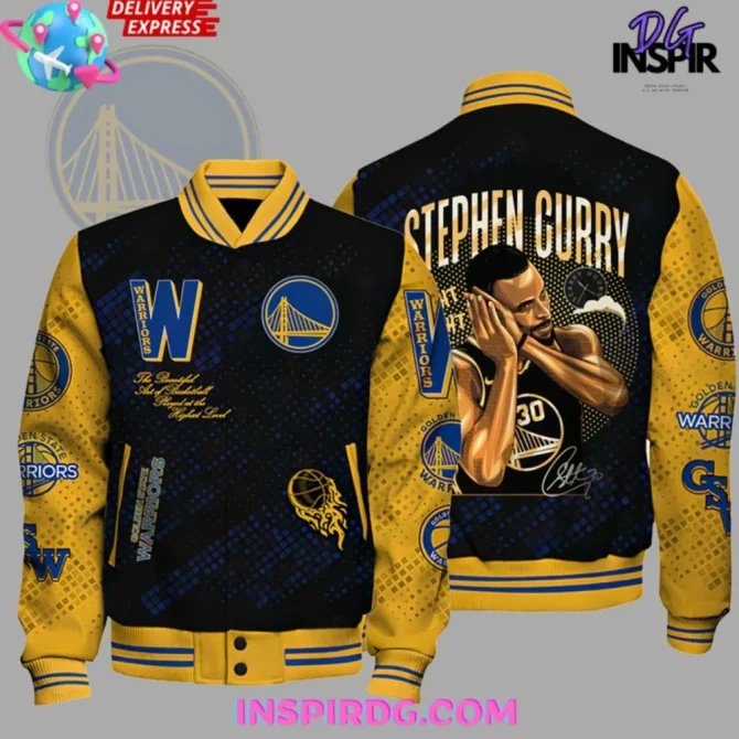 Golden State Warriors Stephen Curry Varsity Jacket - Iconic Design, Perfect Gift! Fast Shipping!