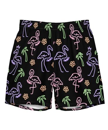 Neon Flamingo Swim Shorts - Vibrant Tropical Beachwear For Summer Fun