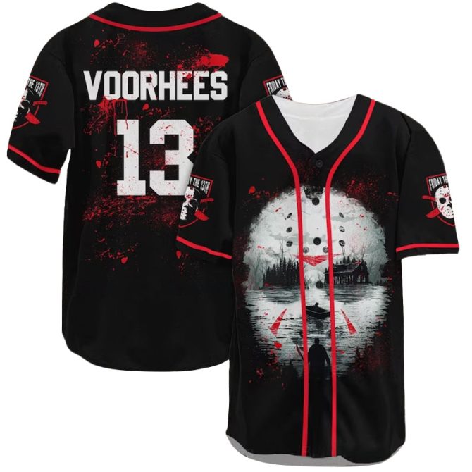 Friday The 13Th Inspired Baseball Jersey - Horror Movie Fan Apparel, Voorhees 13