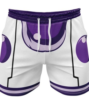 Men'S Anime-Inspired Purple & White Graphic Athletic Shorts - Trendy Summer Wear