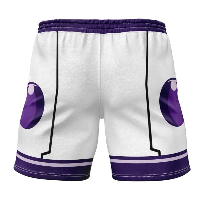 Men'S Anime-Inspired Purple & White Graphic Athletic Shorts - Trendy Summer Wear - Image 2