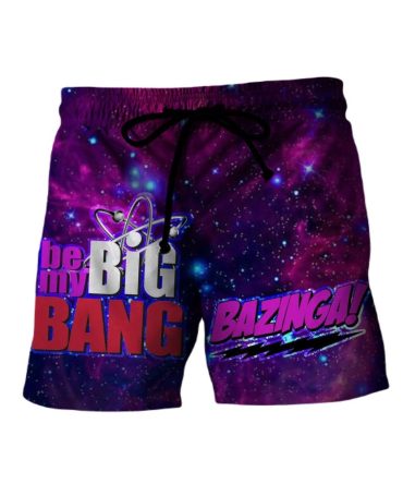 Galaxy Print 'Bazinga!' Men'S Swim Shorts - Fun & Stylish Beachwear