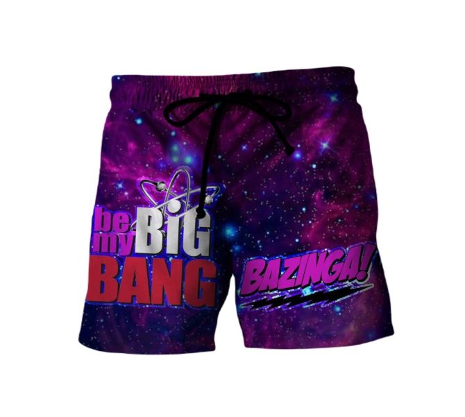 Galaxy Print 'Bazinga!' Men'S Swim Shorts - Fun & Stylish Beachwear