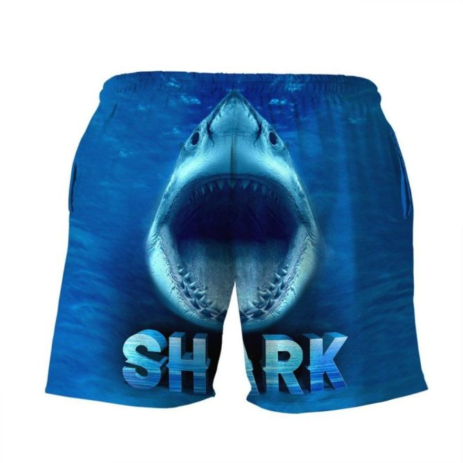 Men'S 3D Shark Swim Trunks - Bold Ocean Graphic Beach Shorts - Image 2