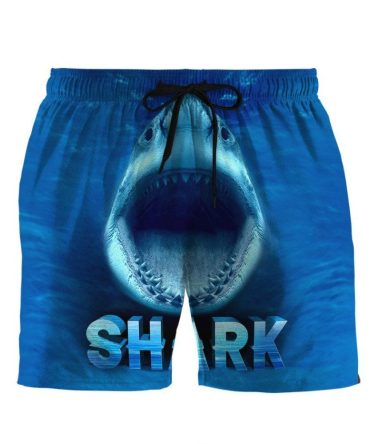 Men'S 3D Shark Swim Trunks - Bold Ocean Graphic Beach Shorts