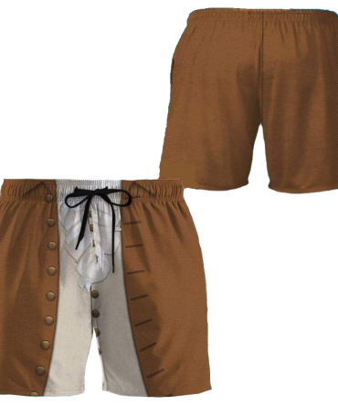 Men'S Vintage Style Novelty Swim Trunks - Fun Button Design Beach Shorts