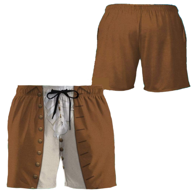Men'S Vintage Style Novelty Swim Trunks - Fun Button Design Beach Shorts