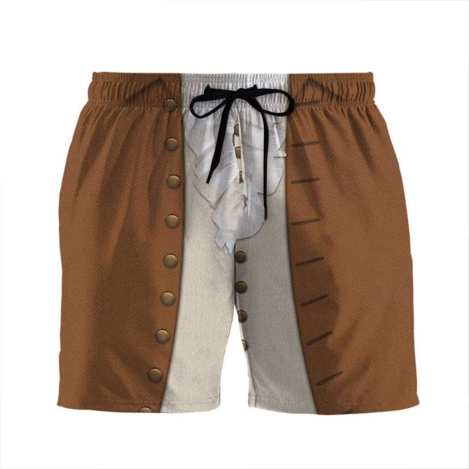 Men'S Vintage Style Novelty Swim Trunks - Fun Button Design Beach Shorts - Image 2