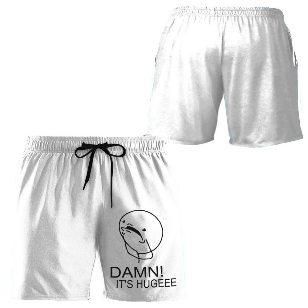 Funny Graphic Men'S White Shorts - Comfy Fit, Perfect For Humor Lovers!