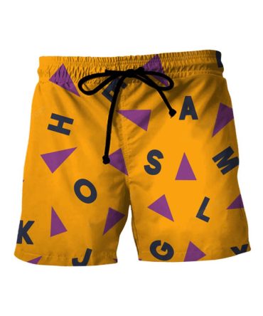 Vibrant Geometric Swim Trunks – Men'S Quick-Dry Beach Shorts With Drawstring