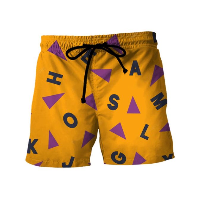 Vibrant Geometric Swim Trunks – Men'S Quick-Dry Beach Shorts With Drawstring