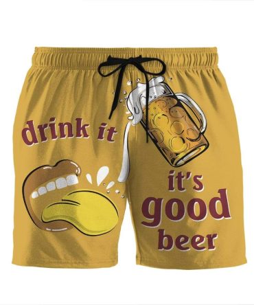 Fun Beer Print Men'S Swim Shorts - Perfect For Summer & Beach Parties!
