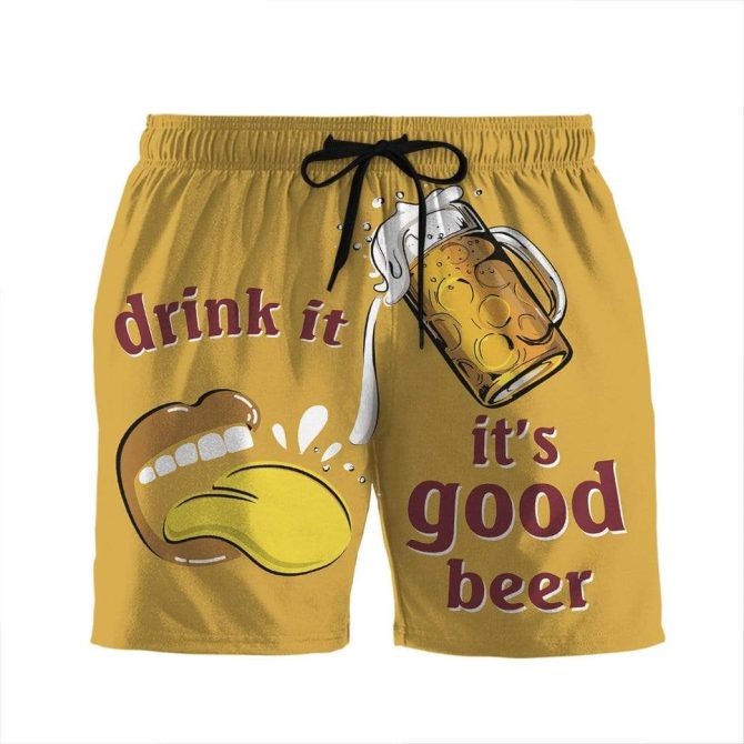 Fun Beer Print Men'S Swim Shorts - Perfect For Summer & Beach Parties!