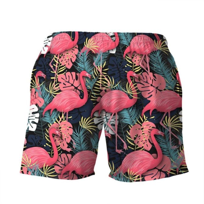 Flamingo Print Men'S Swim Trunks – Vibrant Tropical Beach Shorts - Image 2