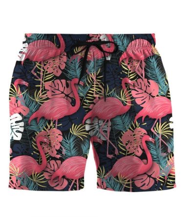 Flamingo Print Men'S Swim Trunks – Vibrant Tropical Beach Shorts