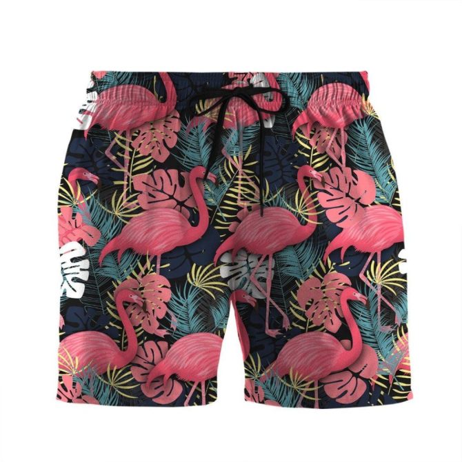 Flamingo Print Men'S Swim Trunks – Vibrant Tropical Beach Shorts
