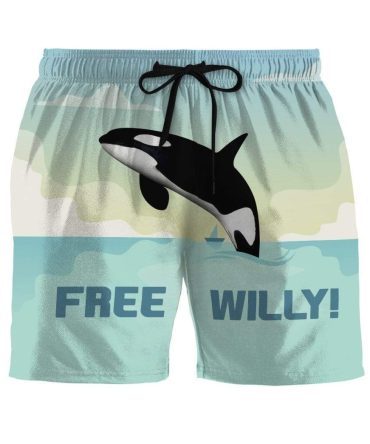 Free Willy Orca Beach Swim Shorts - Fun & Stylish Summer Wear For Men