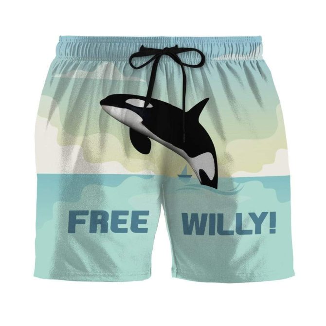 Free Willy Orca Beach Swim Shorts - Fun & Stylish Summer Wear For Men