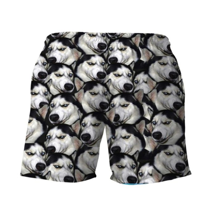 Cool Husky Print Men'S Casual Shorts - Fun & Stylish Summer Wear - Image 2