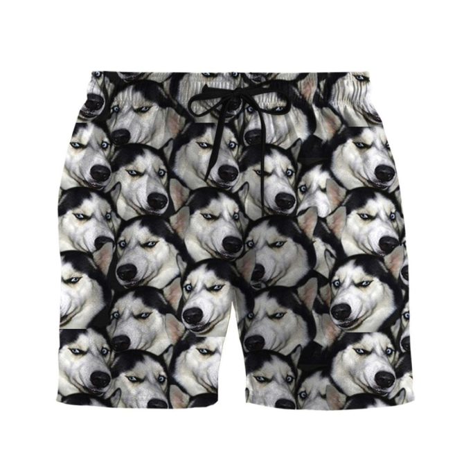 Cool Husky Print Men'S Casual Shorts - Fun & Stylish Summer Wear