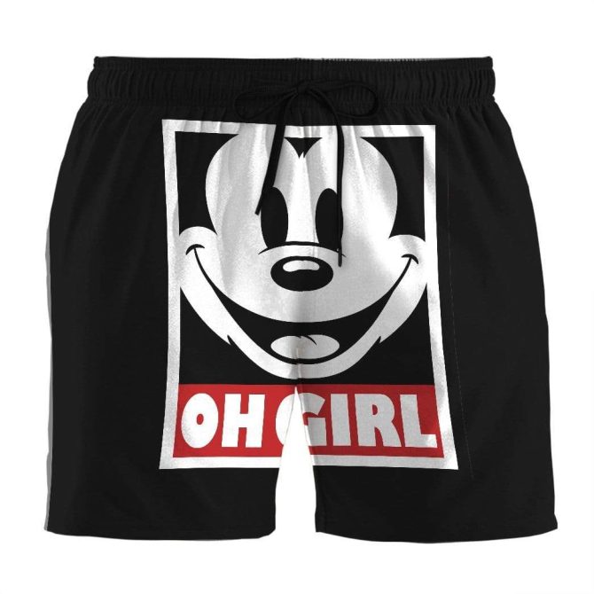 Trendy Cartoon Print Black Shorts - Fun & Comfortable Casual Wear
