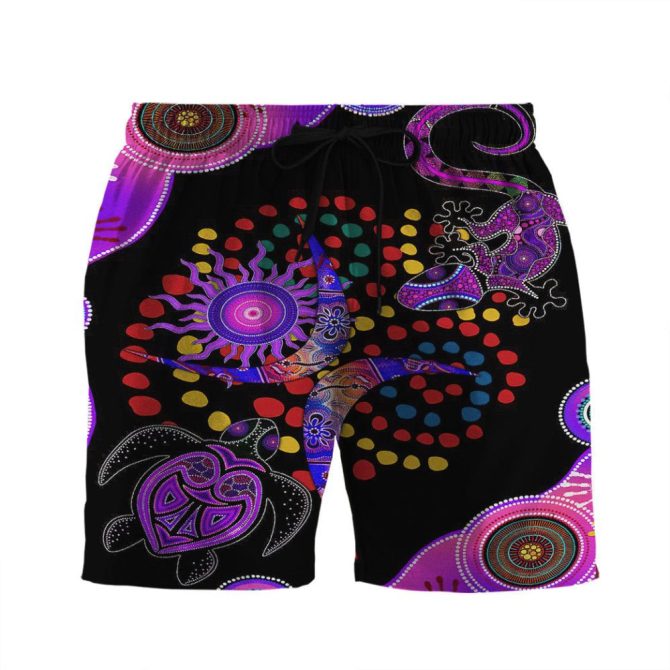 Vibrant Tribal Print Board Shorts - Men'S Quick-Dry Swimwear For Beach & Pool Fun