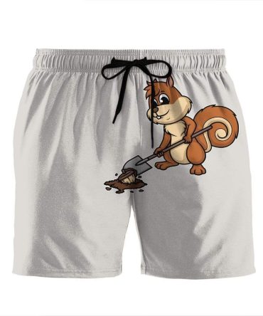 Men'S Fun Squirrel Graphic Shorts – Comfy Casual Wear, Perfect For Lounge & Beach Days