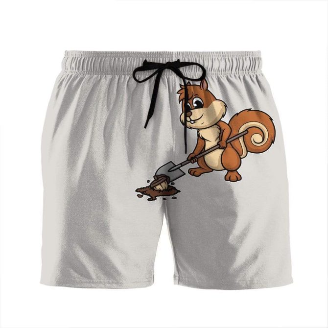 Men'S Fun Squirrel Graphic Shorts – Comfy Casual Wear, Perfect For Lounge & Beach Days