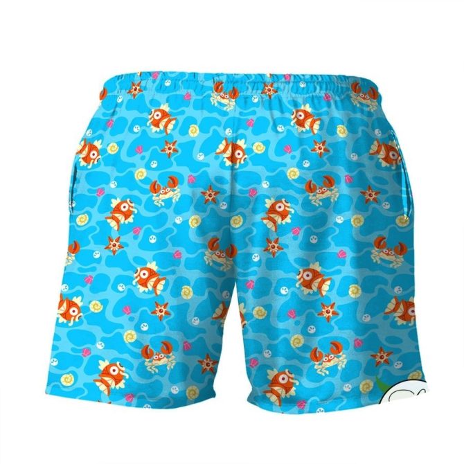 Vibrant Ocean-Themed Men'S Swim Shorts - Fun Crab & Fish Print - Quick-Dry Beachwear - Image 2