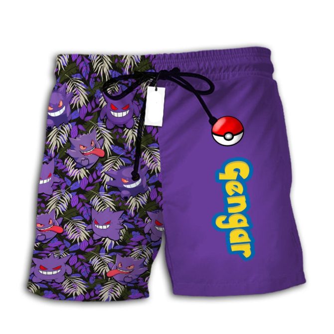 Men'S Gengar Pokémon Swim Shorts - Fun & Stylish Beachwear For Fans - Image 2