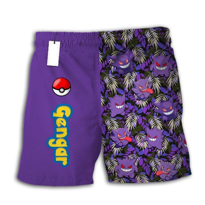 Men'S Gengar Pokémon Swim Shorts - Fun & Stylish Beachwear For Fans - Image 3