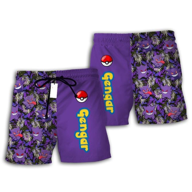 Men'S Gengar Pokémon Swim Shorts - Fun & Stylish Beachwear For Fans