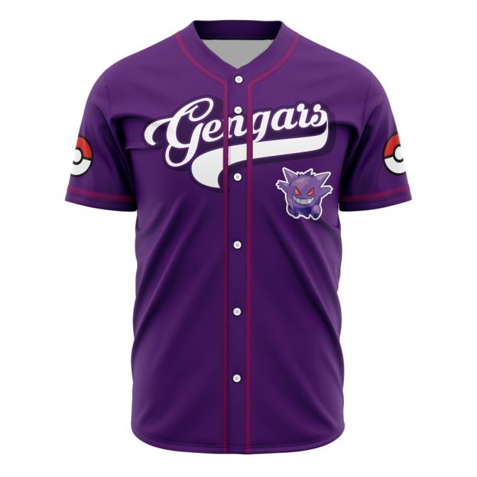 Purple Gengar Baseball Jersey - Stylish Unisex Jersey For Pokémon Fans