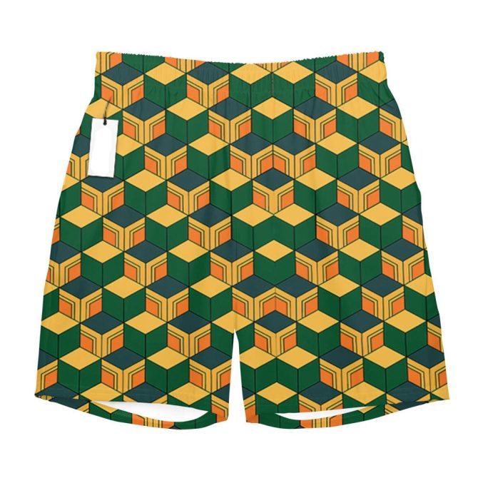 Stylish Geometric & Wave Pattern Men'S Swim Shorts - 2 Pack For Beach & Pool Fun - Image 3