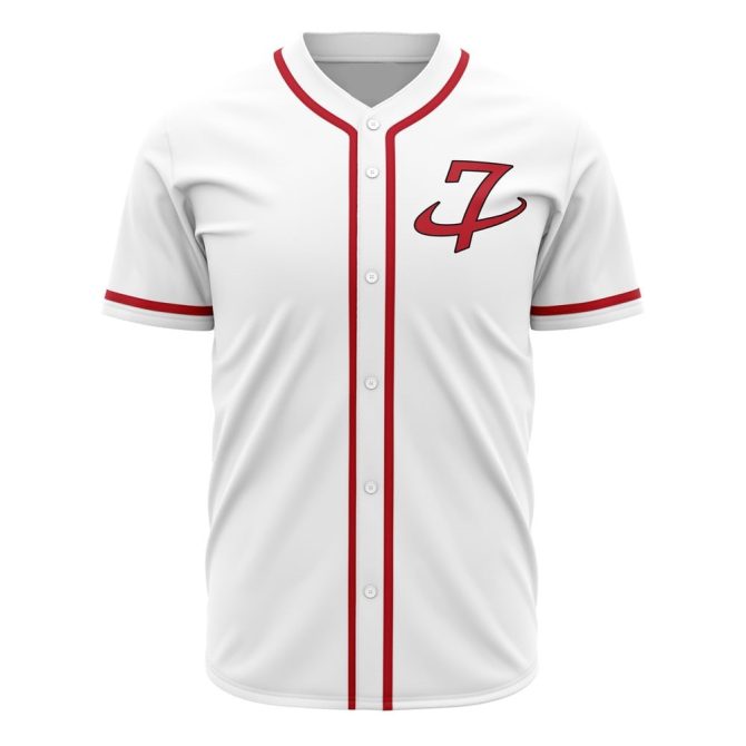 Custom White Baseball Jersey - Red Trim & Stylish Logo - Perfect For Teams & Fans