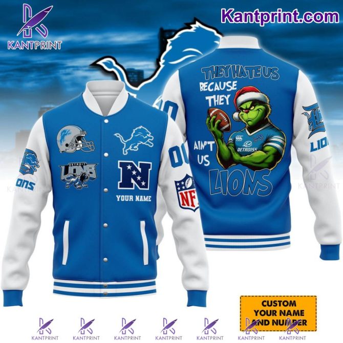Custom Detroit Lions Varsity Jacket - Personalize Your Name & Number