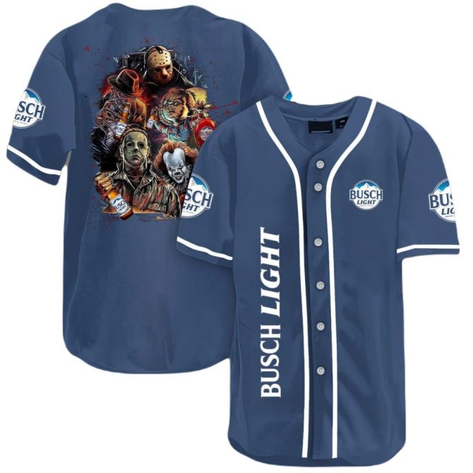 Busch Light Horror Icons Baseball Jersey - Unique Limited Edition Fan Apparel