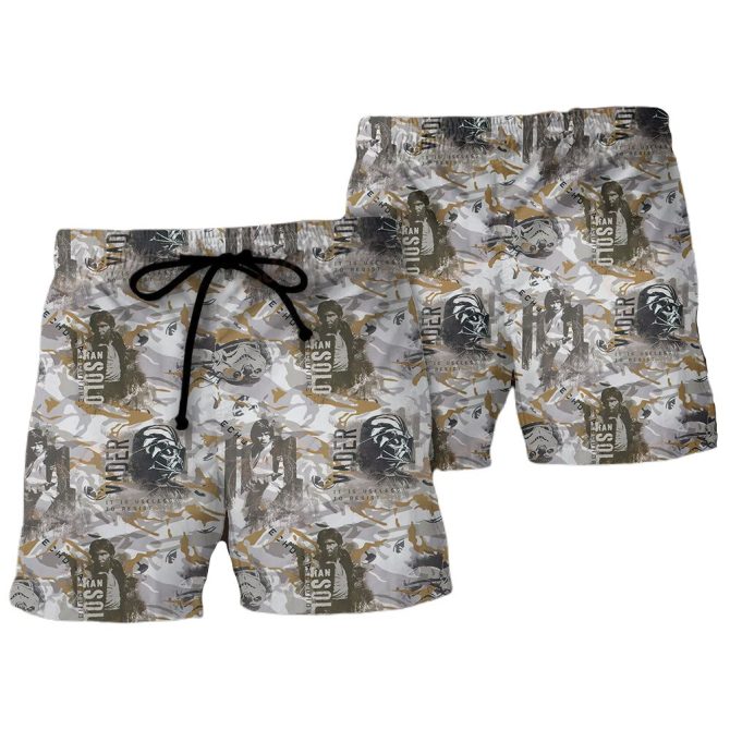 Galaxy Adventure Camo Swim Trunks - Unisex Quick-Dry Board Shorts For Beach & Pool Fun - Image 2