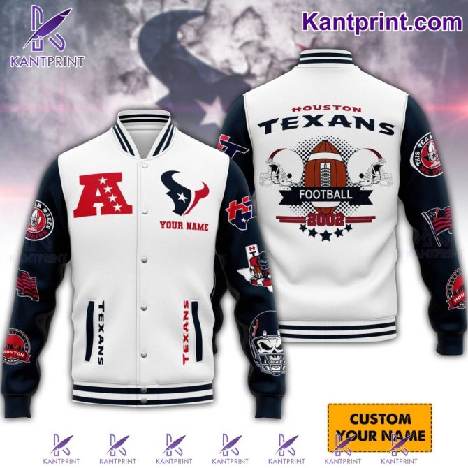 Custom Houston Texans Varsity Jacket - Personalized Name, Premium Quality