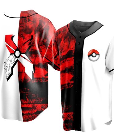 Stylish Red & White Graphic Baseball Jersey - Perfect For Fans & Casual Wear