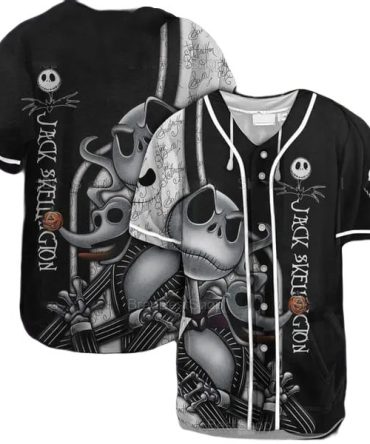 Unisex Jack Skellington Baseball Jersey - Nightmare Before Christmas Fans' Must-Have!