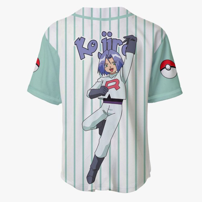 Team Rocket Kojiro Baseball Jersey – Anime Fan Apparel With Stripes & Iconic Design - Image 3