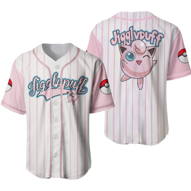 Jigglypuff Baseball Jersey - Cute Anime Sportswear For Fans , Limited Edition