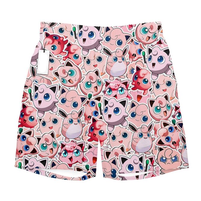 Jigglypuff Patterned Swim Shorts For Kids - Fun & Stylish Beachwear - Image 3